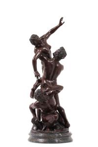 Scultura Ratto di Proserpina, Fonditore Fine XIX Secolo, Firma V. Cimone, 30x30x80 cm